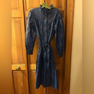 L'Abeille Beeline Vintage Retro Women's Sz 10 Blue Lightweight Trench Raincoat